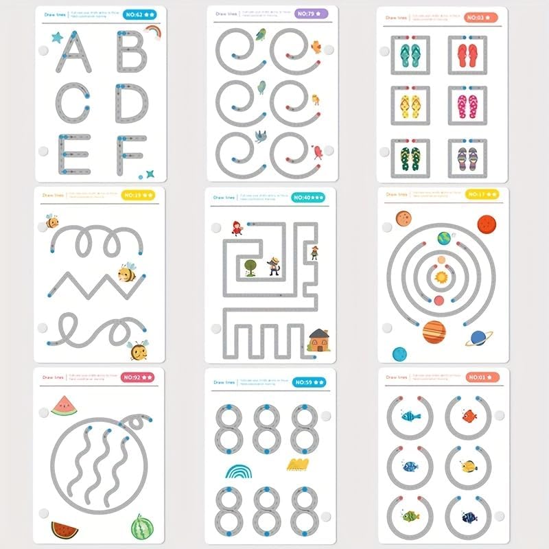Capstro Tracing the Lines Stroke-Erase Workbook for Kids – 96 Page Reusable Line Tracing and Pen Control Practice Book | Preschool Writing Activity Book - Image 5